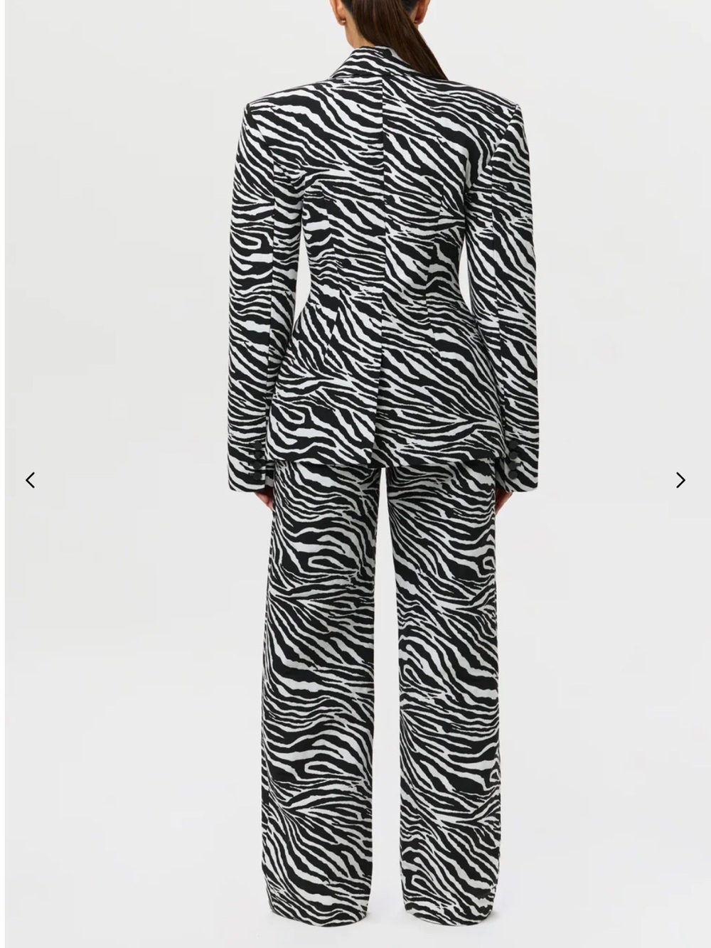 Naked Wardrobe Suiting Zebra Animal Print Jacquard Blazer Dress Jacket Small NEW - Picture 5 of 13